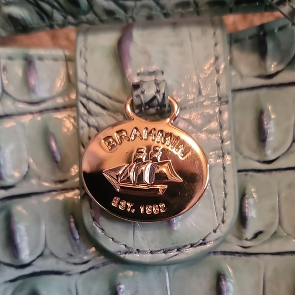 Brahmin Mint Croc Embossed Crossbody - Picture 2 of 12